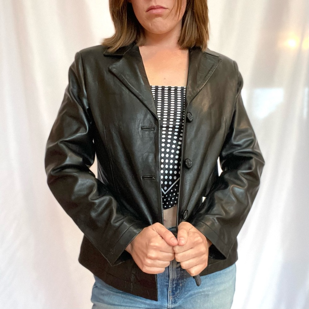 Vintage Deadstock Leather Button Down Jacket